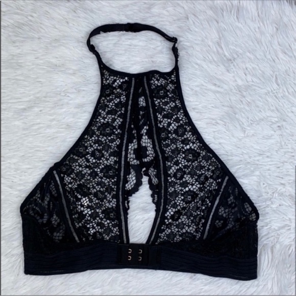 Victoria's Secret Black Lace Halter Bra - Picture 5 of 6